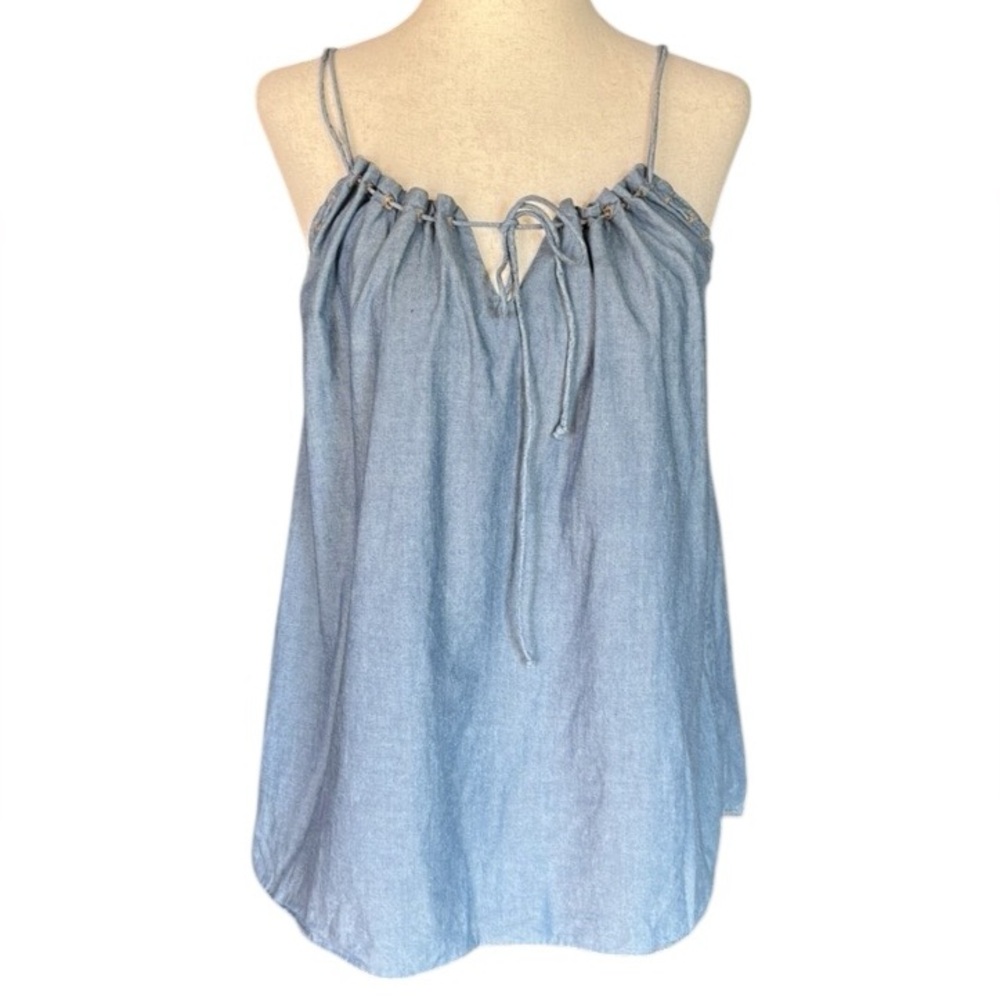 Tangerine NYC chambray adjustable straps tank top